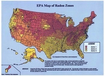 Radon Map for Nebraska and Iowa